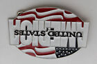 New Men Women Belt Buckle Fashion Silver Metal Usa Flag United States Of America