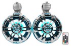 2  Rockville Wb65kled 6 5  600w Metal Marine Wakeboard Led Tower Speakers remote