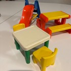 Vintage Little Tikes Dollhouse Furniture Slide Picnic Table Table And Chairs Lot