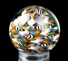 Bryan Trillas Glass Marble filigree Cane uv Reactive white Rainbow 0 8-0 9 Inch