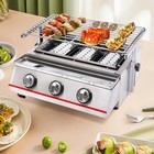 3-burner Lpg Gas Grill Smokeless Infrared 2800pa Adjustable For Camping