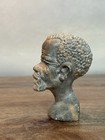 Vintage Stone Carved African Man Bust Sculpture Collectible  