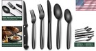 Elegant 24-piece Black Stainless Steel Flatware Set For 4 - Heavy Duty Design