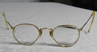 Vintage 12 K Yellow Gold Filled Frame Round Unisex Eyeglasses Classic Case Cloth