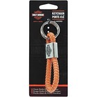 Harley-davidson Classic Bar   Shield Orange Vinyl Braided Rope Key Chain 4544