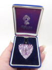 Vintage Waterford Crystal Heart Pendant Necklace Sterling Silver Original Box