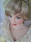 Franklin Mint Diana Portrait Of A Bridal Princess Porcelain Doll With Coa