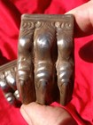 Antique Lion Claw Feet Furniture Table Leg Foot Metal Cap Hardware Set Of 4