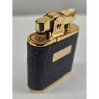 Ronson Whirlwind Lighter Unisex  Leather Gold Monogram S