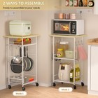 Rolling Kitchen Microwave Cart  3 Tier Microwave Table Stand With Adjustable    