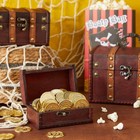 Juvale Treasure Chest Storage Boxes - Dark Brown Wood  Antique