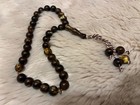 Handmade Tasbih Prayer Beads Brown Amber Look Islamic Misbaha Elegant Gift