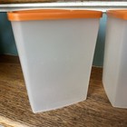 Nos Vintage Tupperware Pac N Store Set 1311  1527  713 With Orange Lids