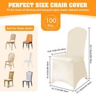100 Pcs Ivory Polyester Spandex Chair Covers - Stretch Slipcovers For Wedding   