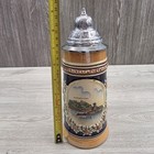 Koblenz Germany Beer Stein Ehrenbreistein Metal Lid Rare Hand Painted Tankard 