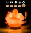 Premium Himalayan Salt Bowl Lamp With Massage Balls hearts