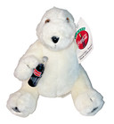 Coca Cola Plush Polar Bear 1995 Holding Coke Bottle 8  Inch Vintage White Plush 