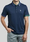 William Murray Golf Polo Shirt Men   s M Medium Family Ties Plaid Navy Blue New