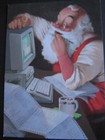 Unused Vintage Greeting Card By Tim Bowers Christmas Santa W  Early Computer