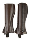 Adults Half Chaps Brown Top Quality Full Grain Cowhide Leather-all Sizes