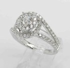 2 Ct Round Lab Created Diamond Women s Engagement Ring 14k White Gold Plated
