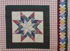 Vtg joan Messmore cranston  plaid Star Quilt Pattern  cotton Fabric  13 5 x13 5 