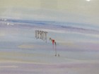 Original Signed   Framed Harvey Pratt Watercolor Native American Art 20  X 16 