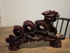 Red brown Carved Dragon Resin Statue Figurine  Fantasy Dragon Theme Decor