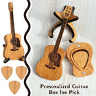 Guitar Pick Wooden Guitar Picks Holder Guitar Pick Box Gifts Case Portable New