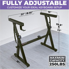 Dual Piano Keyboard Stand With 2nd Tier - Z Style Adjustable And Portable 2 Tier