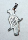 African Grey Parrot Bird Harris Fine Pewter Pendant Usa Made