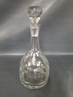 11 5 Baccarat     Crystal Capri Optic Decanter Bottle W  Flat Top Stopper Clear