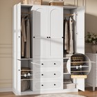 Armoire Wardrobe Closet With Drawers  Wood Modern Wardrobes Cabinet For Bedroom