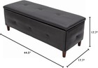 Upholstered Storage Rectangular Lift Top Ottoman And Entryway Bench Black