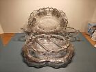 Vintage Silver Plated Glass Serving Set  Good Condition  Multiple Sets Lot Of 6