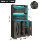 Farmhouse Corner Bar Cabinet Liquor Wine Storage Stemware Rack Display Led Light