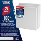 3 Pack Of U s  Art Supply 30  X 30  Acrylic Primed Cotton Stretched Canvas