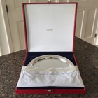 Cartier 11  Pewter Serving Tray Plate W  Red Box  Pouch   Outer Sleeve