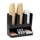  6 Compartment Upright Breakroom Coffee Condiment 6-compartment Classic Black