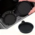 2-piece Silicone Car Coasters     Non-slip  Heat-resistant  Interior Accessories  