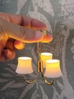 2  Miniature Dollhouse -  Battery Light - 3-arm Chandelier Miniature Lot 1 12