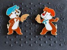 Disneyland Paris Dlp Disney Chip   Dale 2 Pin Set Croissant French Outfit Snack 