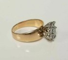1ct Round Cut Lab Created Diamond Cluster Engagement Ring 14k Yellow Gold Plated