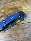 New Nike Baseball Belt Youth Adjustable Navy Blue Leather Tabs Slider Heavy Duty