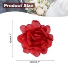4 7  Silk Satin Flower Brooch Pin Large Peony Floral Lapel Pin Red