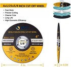 100 Pack 4 Inch Metal Cut Off Wheels With 5 8  Arbor Angle Grinder Cutting Disc