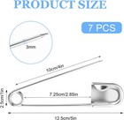 Jumbo Safety Pins 7p 5  Extra Large Heavy Duty Stainless Steel For Clothes Craft