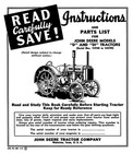 Operators Instructions Parts Manual Fits John Deere D Tractors S n 119100-143799