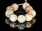 Antique Venetian African Trade Semi-transparent  white Skunk  Beads  Group Of 10