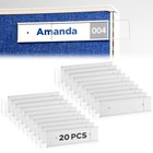 Pcs 8   X 2   Aluminum Name Plate Holders With Clear Inserts For Door 20 Silver